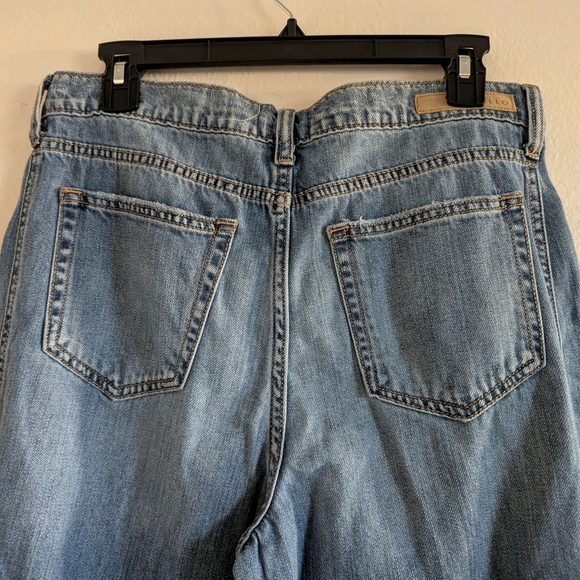 Cello Blue Jeans Wide Leg Cropped Women's Size 11 100% Cotton Raw Hem Bohemian - Picture 8 of 10